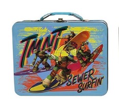 Teenage Mutant Ninja Turtles Sewer Surfin&#39; Large Carry All Tin Tote Lunc... - $9.70