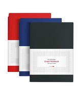 Thick 300 Pages Graph Notebook 5mm Square Grid Paper Faux Leather Cover ... - £20.95 GBP