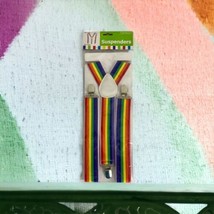 Adult Rainbow Suspenders Clip-on Adult Clown Comic-Con Costume Unisex NEW  - £12.41 GBP