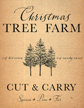 Tree Farm Cut Carry Christmas Santa Winter Holiday Classic Retro Metal T... - £17.29 GBP