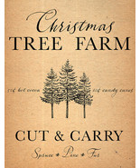 Tree Farm Cut Carry Christmas Santa Winter Holiday Classic Retro Metal T... - £17.24 GBP