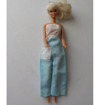 VTG 80s Barbie Doll Mattel Twist Turn Blond Hair Blue Eyes Blue and White Jumper - £11.72 GBP