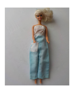 VTG 80s Barbie Doll Mattel Twist Turn Blond Hair Blue Eyes Blue and Whit... - £11.68 GBP