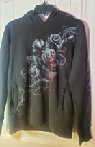 Goth Spiral Sweatshirt/Hoodie Bleeding Roses and Snakes Lg Jrs Design on... - £21.71 GBP