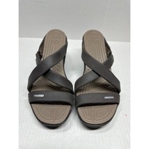 Crocs Cyprus IV Heel Sandals Womens Espresso/Mushroom Shoes 14558 Size 9 - $717.44 MXN