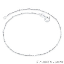 1.7mm Bead &amp; 0.8mm Box Link Solid .925 Sterling Silver Thin Italian Chai... - $16.89