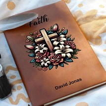 Faith Personalized Vegan Leather Journal Gratitude Notebook - £38.49 GBP