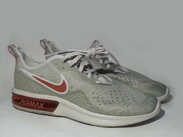 Nike Air Max Sequent Men Size 8.5 Running Sneakers Silver Red - £75.21 GBP