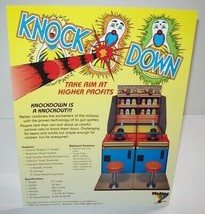 Knock Down Arcade FLYER Original NOS Meltec Boardwalk Game Room Art Fuzzy Cats - £14.07 GBP