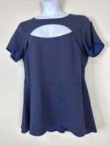 Torrid Womens Plus Size 3 (3X) Blue Abstract Print Keyhole Top Short Sleeve - £13.18 GBP