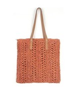 Handwoven Lightweight Woven Tote Paper Straw Light Orange Tan - $459.40 MXN
