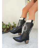 Point Toe Block Heels Boots - $126.29 CAD