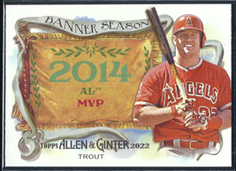 2022 Allen &amp; Ginter #BS-21 Mike Trout Los Angeles Angels Banner Season 2014 - £3.99 GBP