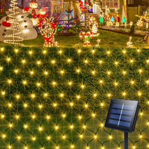 Echosari Solar Powered Christmas Bush Lights, 200 LED 9.8Ft X 6.6Ft Dark Green W - £29.75 GBP