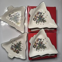 VTG Set of 4 Nikko Happy Holidays Candy Dishes Christmastime Tree Shape ... - $9.81