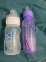 (2) Dr Brown’s Natural Flow Bottle Preowned Purple Clear 9oz - $9.90