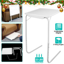 Foldable Table Adjustable TV Tray Laptop Desk Sofa Bed Side Dinner Tray Portable - £43.29 GBP