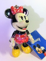 Disney Classic Minnie Iridescent Jointed Figure Charm Keychain - Japan Import - $21.90