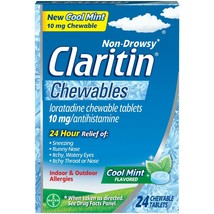 Claritin Allergy Medicine, Antihistamine, Cool Mint Chewable, 24 Ct.. - £31.74 GBP