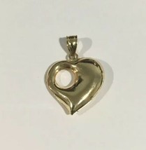 14k Yellow Gold Heart Pendant Charm - £51.93 GBP