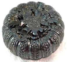 Vintage Hand Hammered Repousse Silver Hinged Trinket Box Shaped as a Pumpkin - £60.08 GBP
