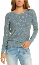 Chaser Cozy Knit Raglan Pullover Star Print Top Succulent Silver ( S ) - $89.07