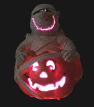 Halloween Fiber Optic Mummy Pumpkin Jack-O-Lantern Light Up Puleo Tree Co Rare  - £82.72 GBP