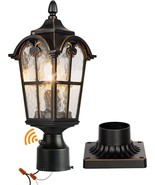 Post Light Fixture Vintage Lantern Black Garden Patio Yard Lamp Outdoor ... - £61.73 GBP