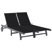  Sunlounger Grey Solid Acacia wood 2-Person - $10,275.34 MXN
