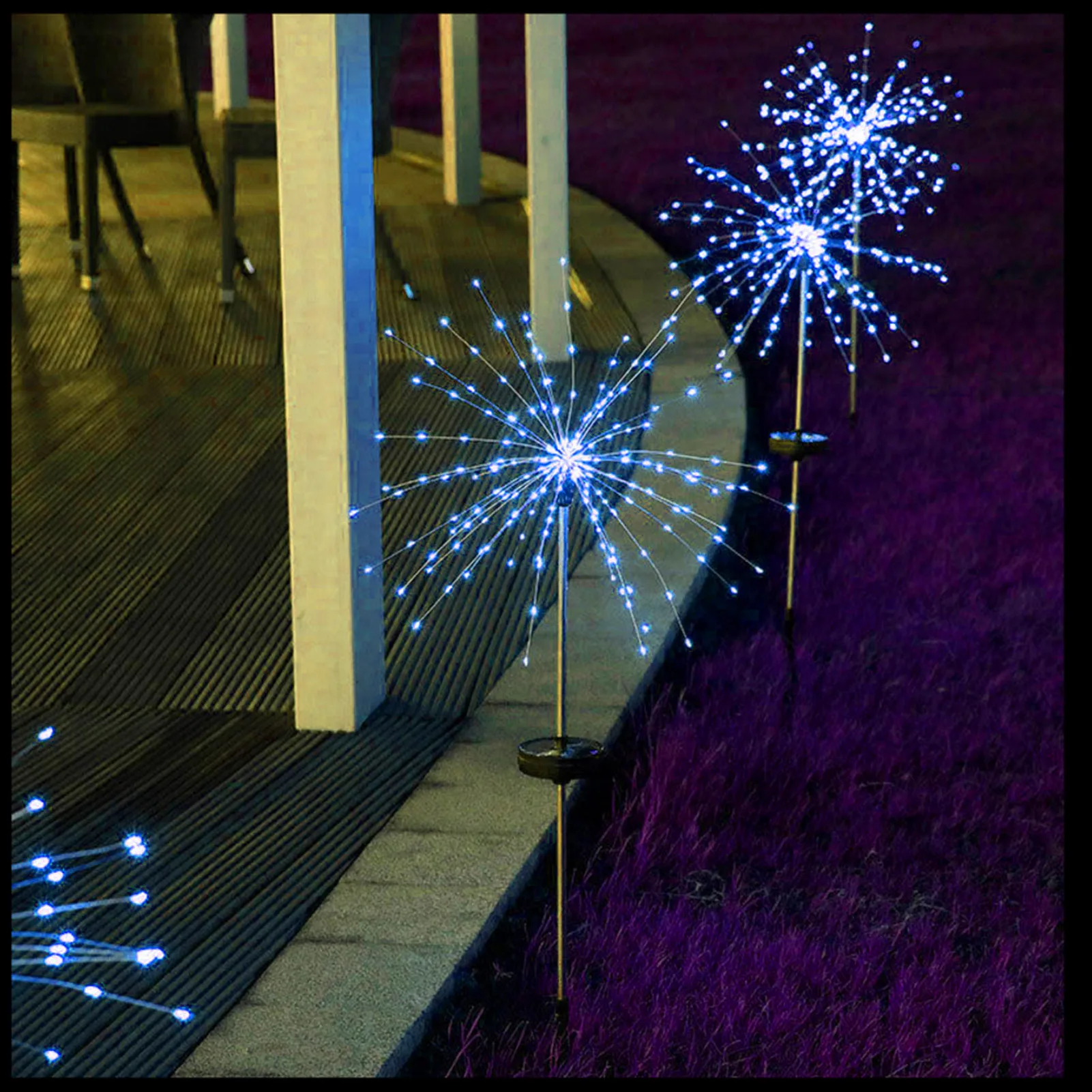 Garden Solar LED Lights Outdoor Solar Light Dandelion FireworksOrnaments Lawn De - £156.35 GBP