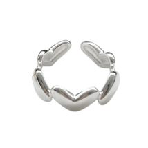 Adjustable Heart Charm: S925 Sterling Silver Gold Plated Ring for Women ... - £23.91 GBP