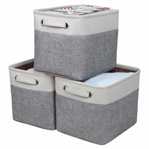 Foldable Storage Bin Collapsible Basket Cube Storage Organizer Bins With Dual Ca - £37.95 GBP