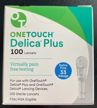 OneTouch Delica Plus Lancets Box of 100 Extra Fine 33 Gauge Exp 10/2029+ - $237.75 MXN