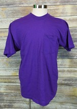 Vintage BVD Purple Cotton Pocket Tee TShirt USA Single Stitch XXL - £13.90 GBP