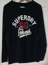 SUPERDRY OSAKA JAPAN S&amp;D CHAMPS T-SHIRT LONG SLEEVE NAVY BLUE XL (Bin LL) - £11.77 GBP