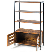 Industrial Cabinet Bookshelf Storage Floor Bookcase Living Room W/3 Shelves - $118.99