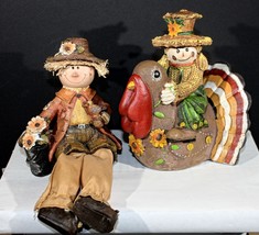 Thanksgiving Scarecrow figurine set of 2 - £8.80 GBP