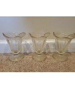 Set of 3 Glass Footed Ice Cream/Sundae/Parfait Dishes - $13.66 CAD