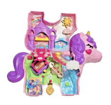 2019 Compact Polly Pocket Pink Unicorn with Purple Hair Party Play Set Purse - $22.49