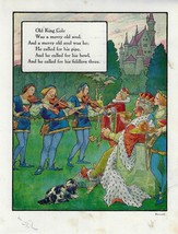 Antique Old King Cole Mother Goose Rhyme Art Print 1915 Dual Sided 8 x 10.5 - £31.65 GBP