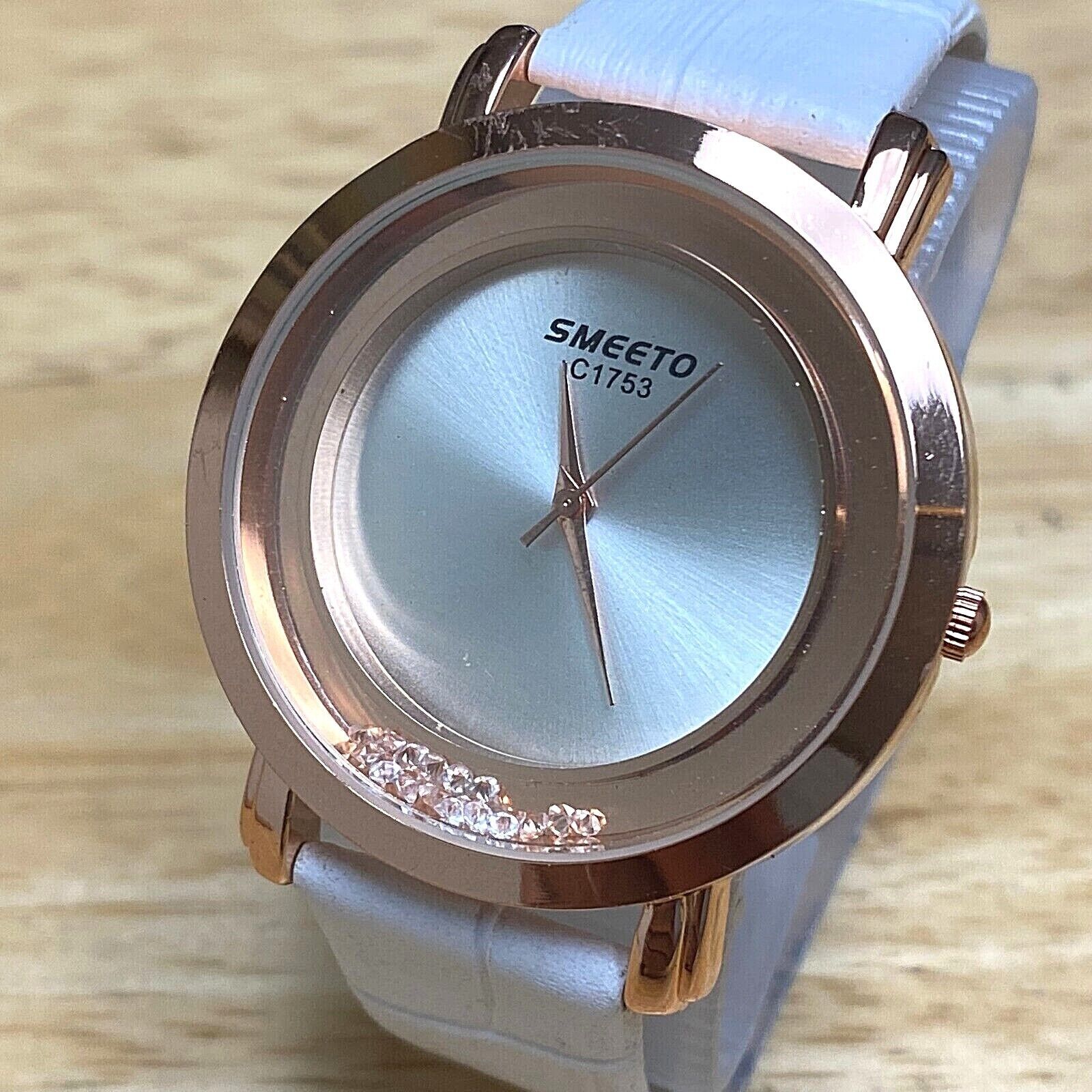 Sweeto Unisex Rose Gold Tone Moving Rhinestones Analog Quartz Watch~New ... - $9.97