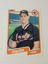 Gregg Olson Baltimore Orioles 1990 Fleer Autograph Card #184 READ DESCRIPTION - £6.34 GBP