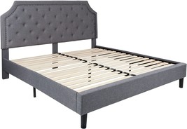 Flash Furniture Brighton King Size Tufted Upholstered Platform Bed In Li... - £342.17 GBP