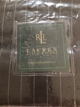 Ralph Lauren "Metropolitan Place" 1pc Queen Bedskirt Brown White Stripe Nip - $79.19
