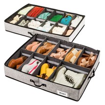 Adjustable Under Bed Shoe Storage Solution Organizer Bin - Bottom Suppor... - £39.31 GBP