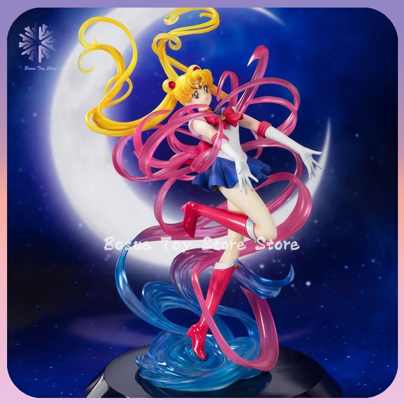 25cm Sailor Moon Anime Figure Tsukino Usagi  Action Figure Transformation Scene - £46.23 GBP+