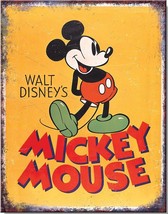 Walt Disney Mickey Mouse Poster Classic Icon Cartoon Licensed Decor Metal Sign - $21.77