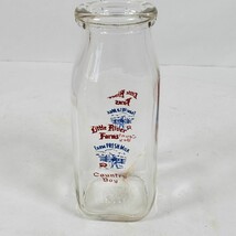 Vintage Milk Bottle Glass Little River Farms Dairy 5.5 Inch NO LID - $13.10