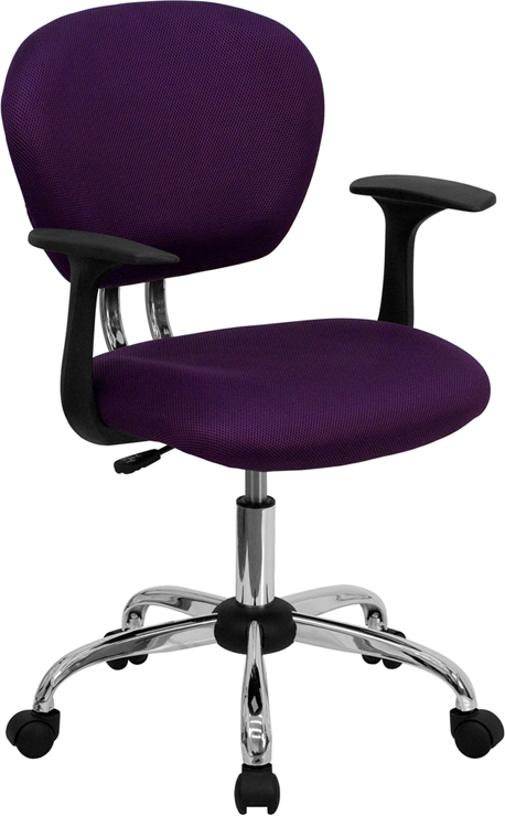 Purple Mid-Back Task Chair H-2376-F-PUR-ARMS-GG
