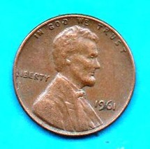 1961 P Lincoln Memorial Penny - Circulated- About XF - $0.01